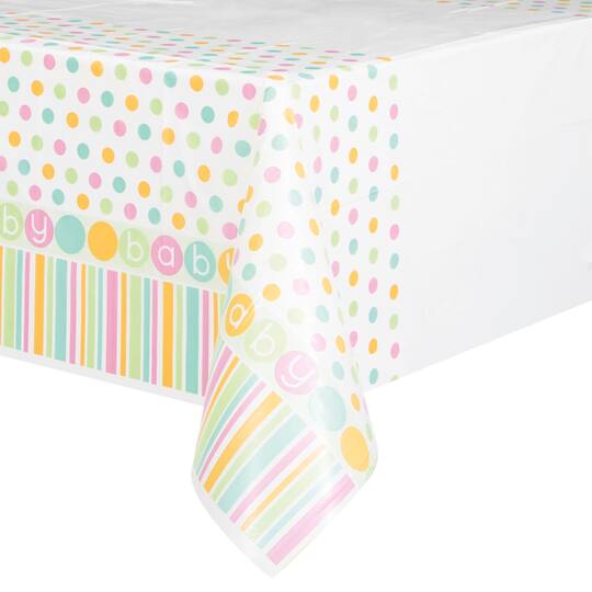 Plastic Pastel Baby Shower Table Cover Baby Shower Supplies Plastic Pastel Baby Shower Table Cover Baby Shower Supplies